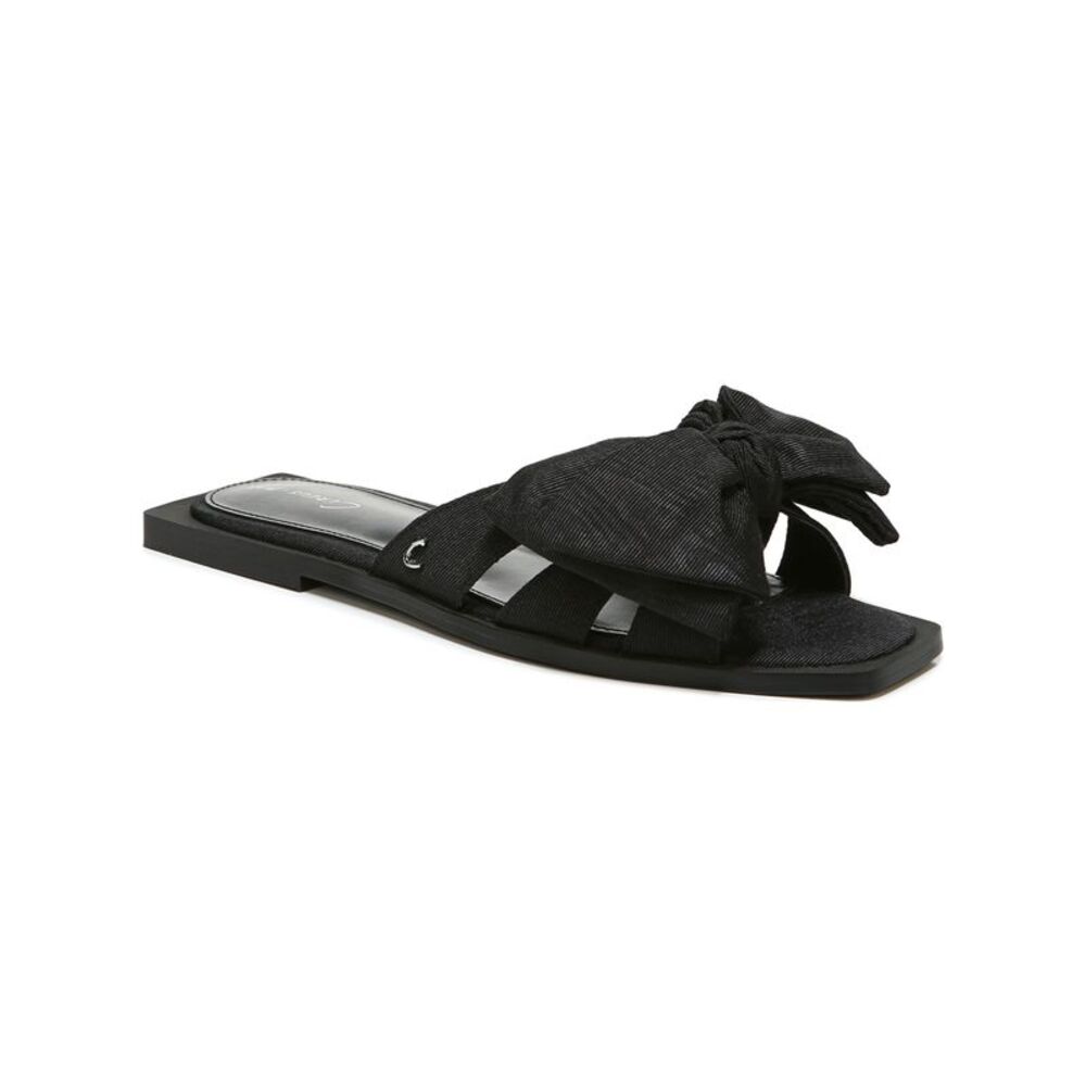 NWT CIRCUS NY Womens Black Cut Outs Idalis Toe Block Heel Slip On Sandals 6.5 M